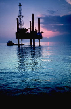 Oil rig at dusk �Total